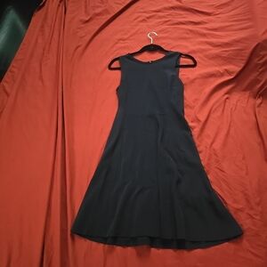 Theory Navy Sleeveless Flared Midi Dress